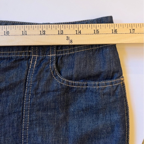 Talbots Straight Leg Lightweight Linen Blend Cropped High Rise Coastal Jeans 12P - Picture 10 of 12